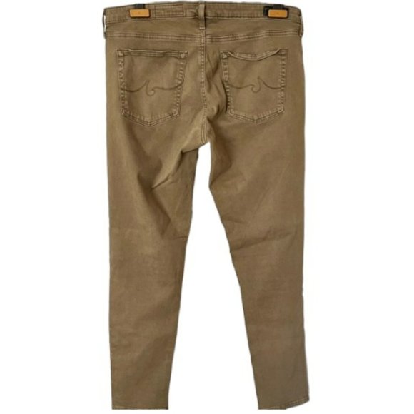 Adriano Goldschmied for Anthropologie Abbey Sateen Ankle Jeans - Olive - 32R - Picture 5 of 12